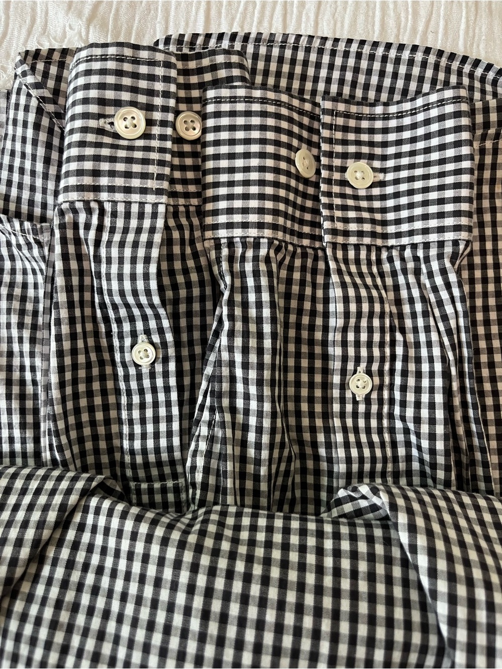 Theory Men's Black and White Gingham Button-Down Shirt - Picture 8 of 8